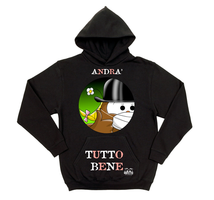 Felpa donna Andrà tutto bene 'Gufetta' ( C928 ) - Gufetto Brand 