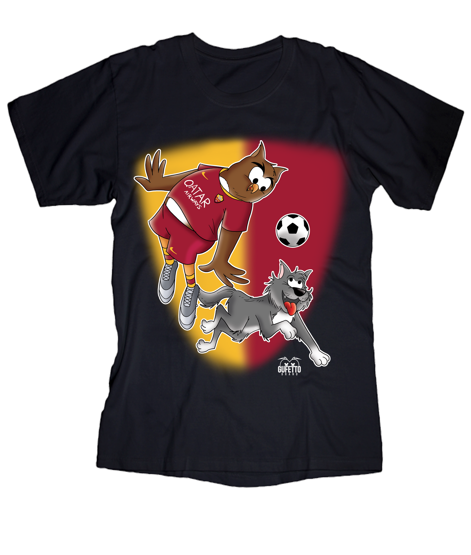 T-shirt Donna Soccer Gufetto GialloRosso - Gufetto Brand 