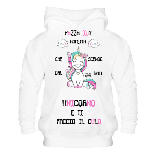 Felpa donna Unicorn Pazza io - Gufetto Brand 