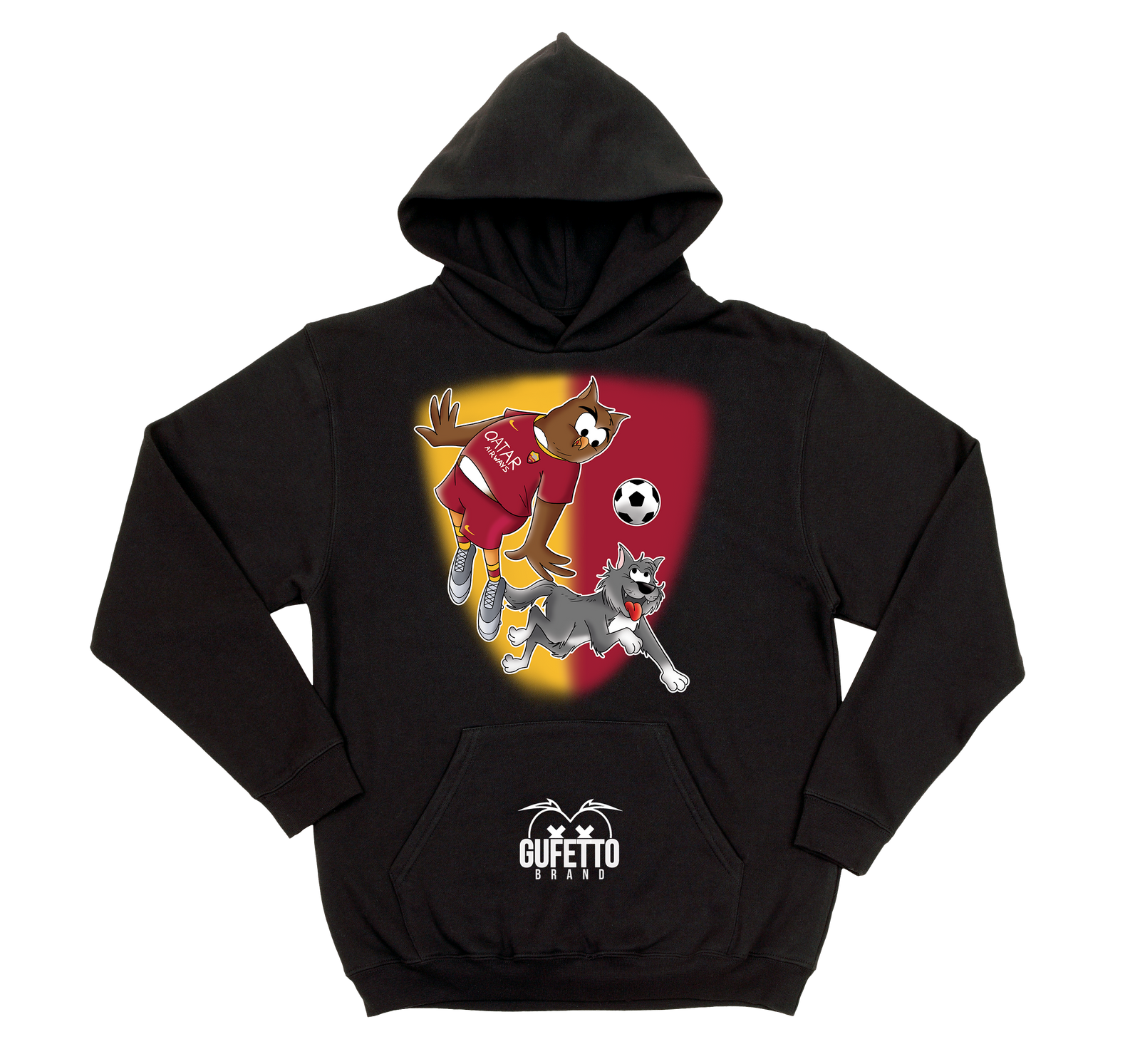 Felpa uomo Soccer Gufetto GialloRosso - Gufetto Brand 