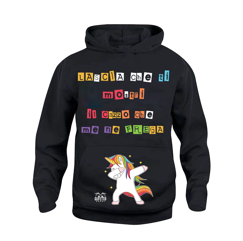 Felpa uomo Unicorn Lascia che - Gufetto Brand 