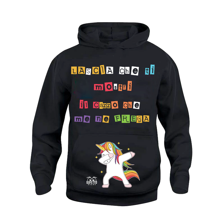 Felpa uomo Unicorn Lascia che - Gufetto Brand 