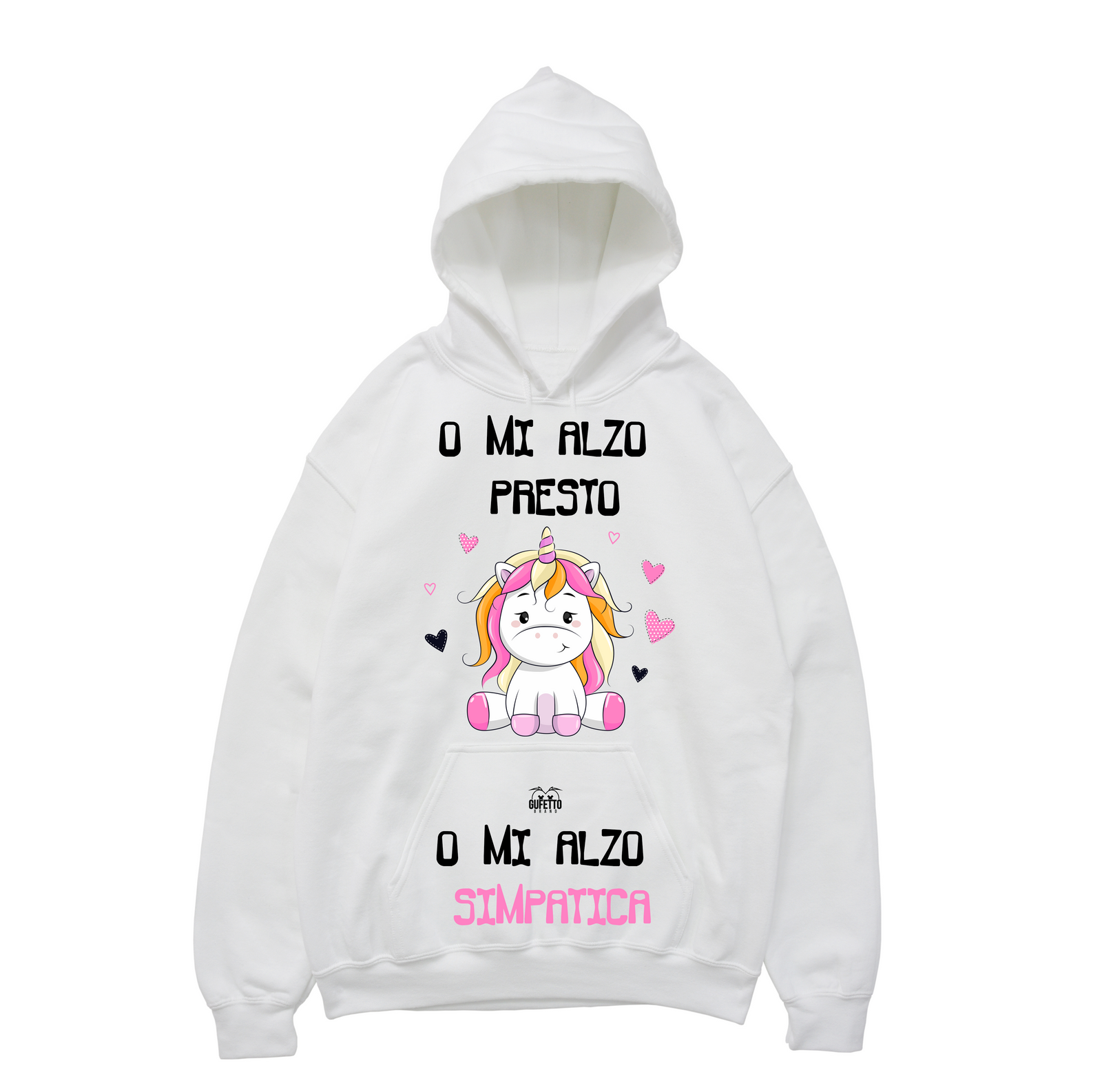 Felpa donna Mi alzo Unicorn - Gufetto Brand 