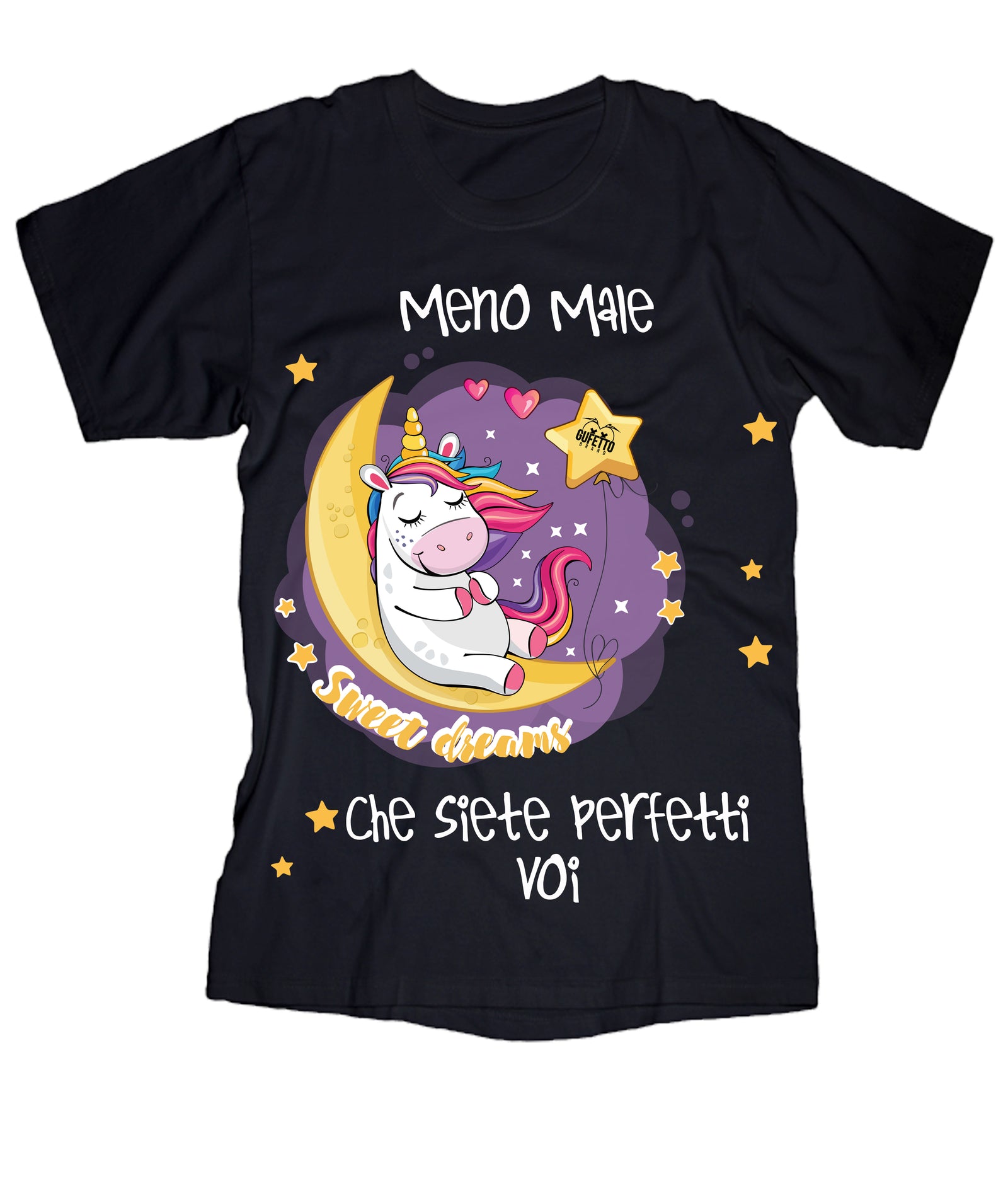 T-shirt Donna  Meno male ( H204 ) - Gufetto Brand 