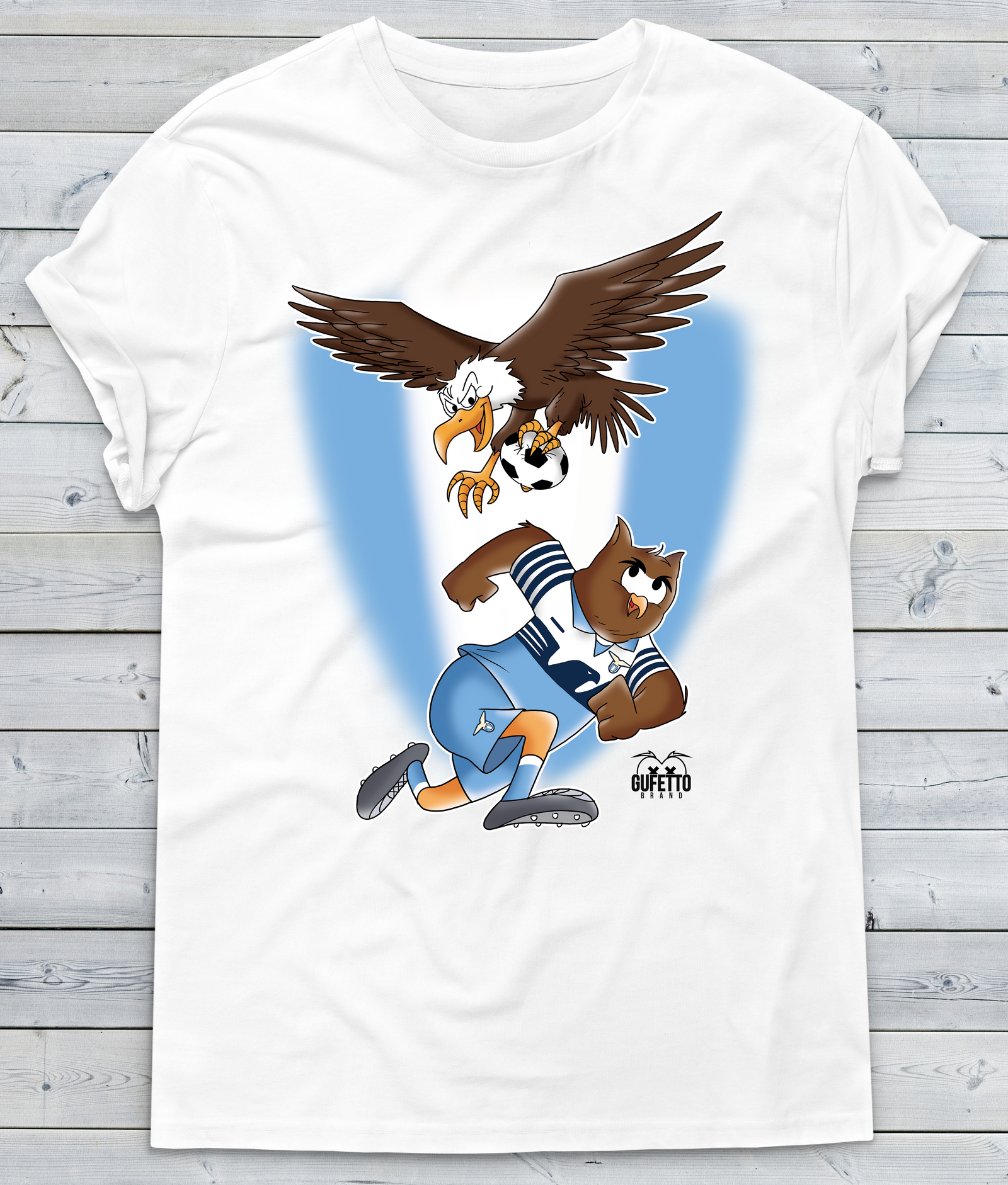 T-shirt Donna Soccer Gufetto BiancoCeleste - Gufetto Brand 