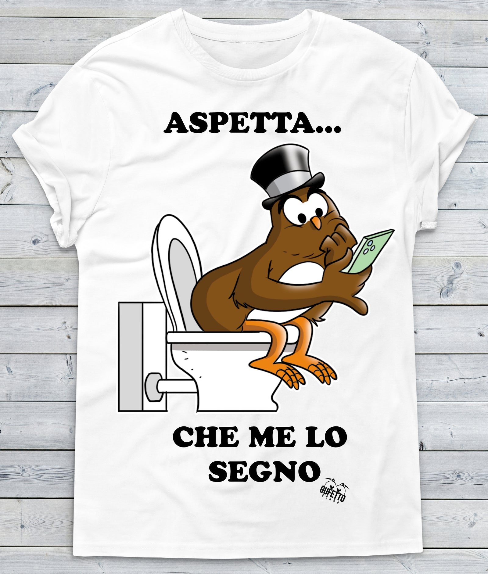T-shirt Uomo Aspetta ( K228 ) - Gufetto Brand 