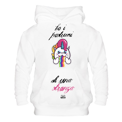 Felpa donna Unicorn Ho i Postumi... - Gufetto Brand 