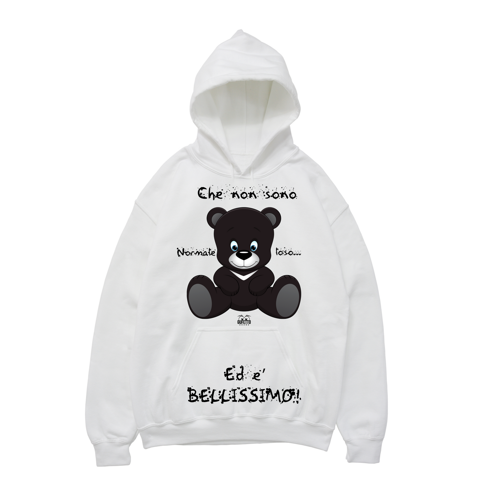 Felpa Uomo Baby Bear Black Che non sono... - Gufetto Brand 