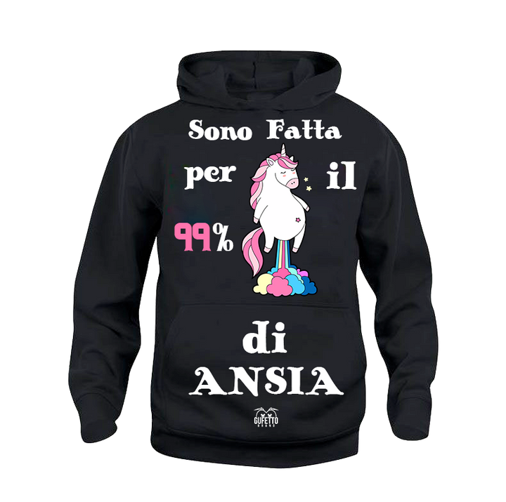Felpa donna Unicorn Ansia - Gufetto Brand 