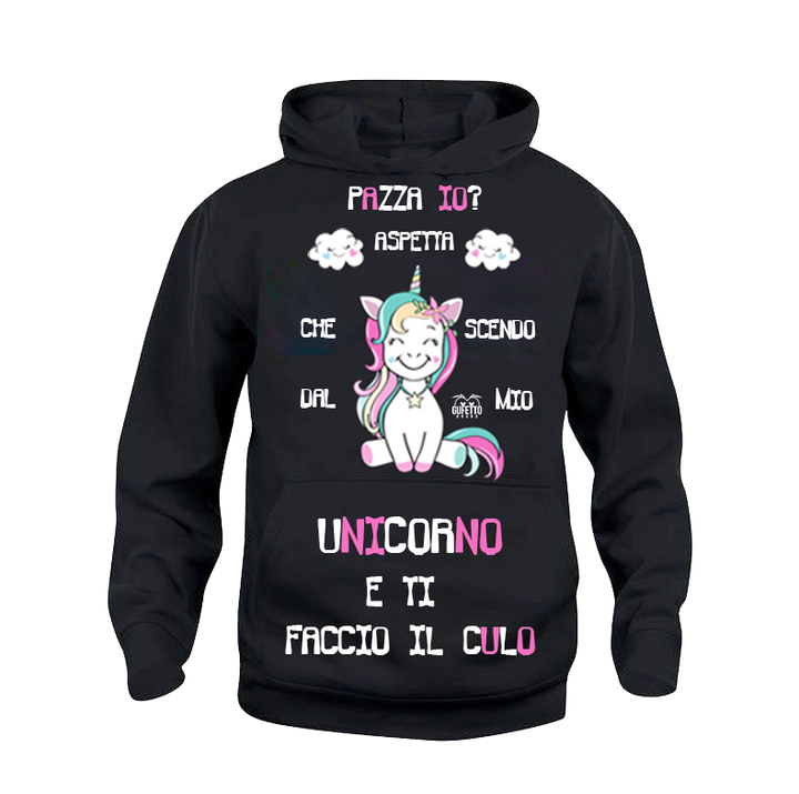 Felpa donna Unicorn Pazza io - Gufetto Brand 