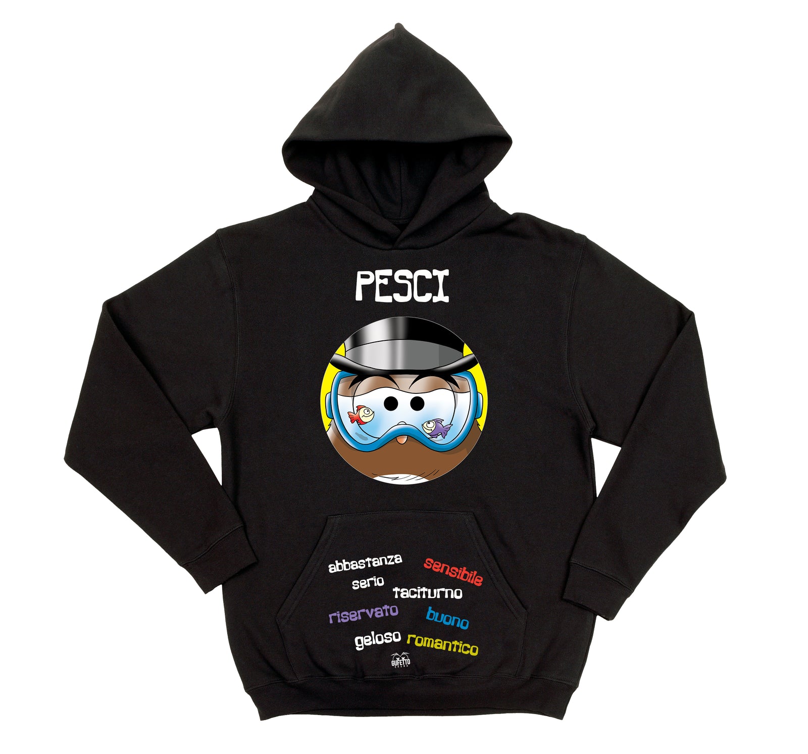 Felpa uomo Zodiac Gufetto Pesci ( P045 ) - Gufetto Brand 