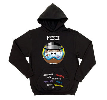 Felpa uomo Zodiac Gufetto Pesci ( P045 )