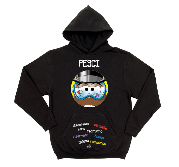 Felpa uomo Zodiac Gufetto Pesci ( P045 ) - Gufetto Brand 