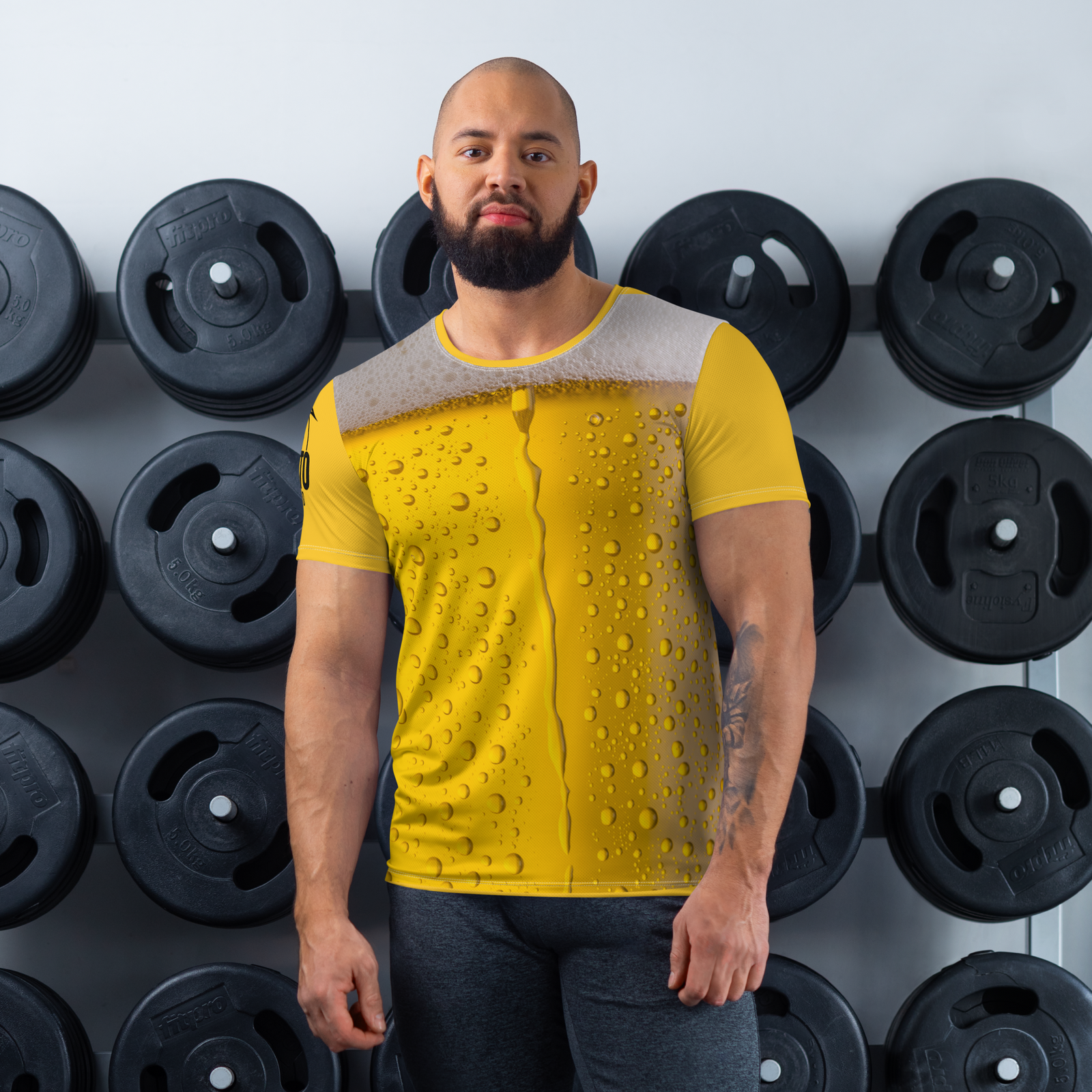 T-shirt sportiva con stampa all over uomo BIRRA - Gufetto Brand 