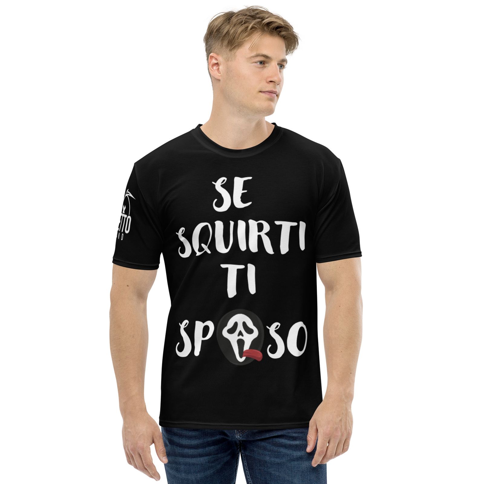 T-shirt uomo Nera SQUIRTI - Gufetto Brand 