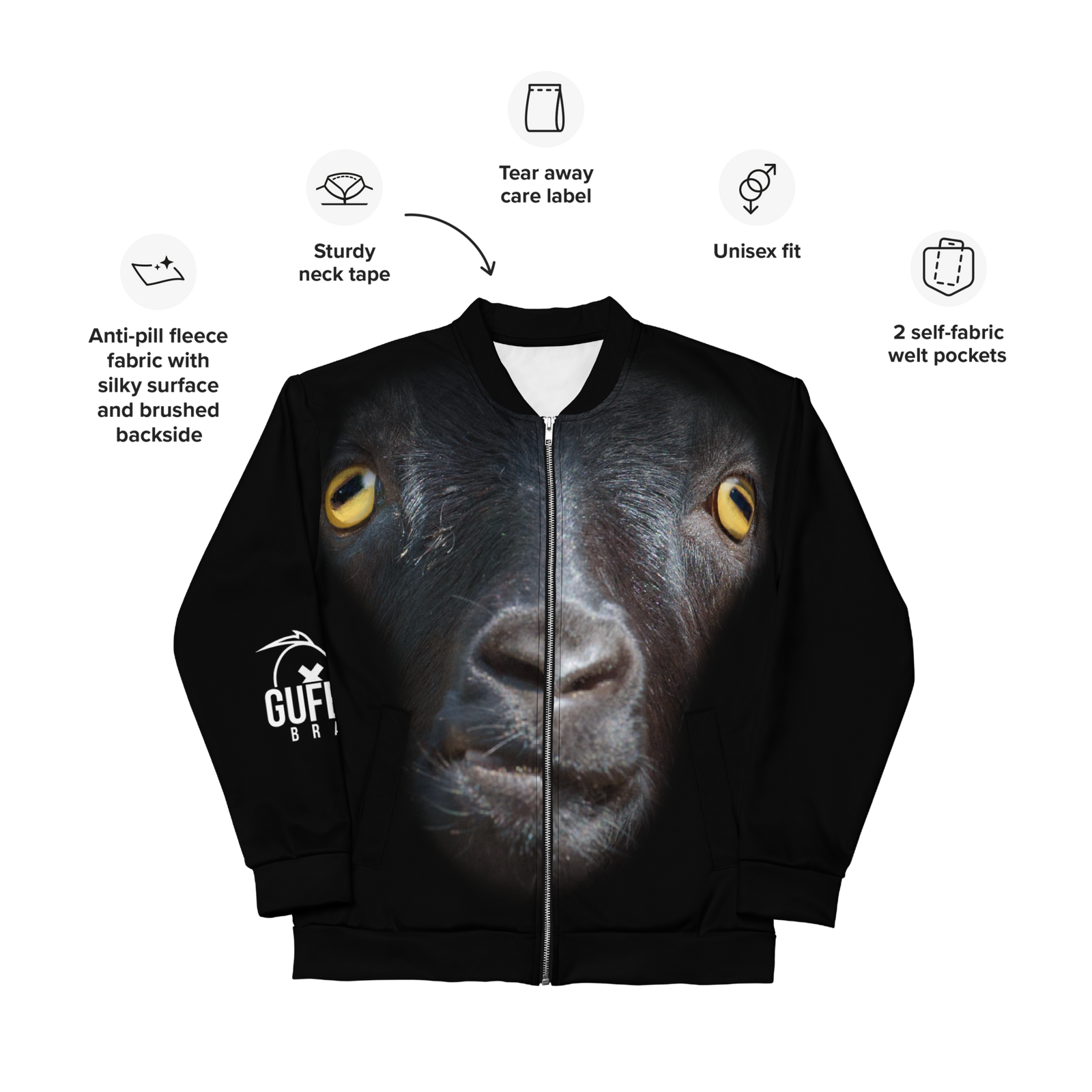 Bomber unisex Uomo/Donna GOAT - Gufetto Brand 