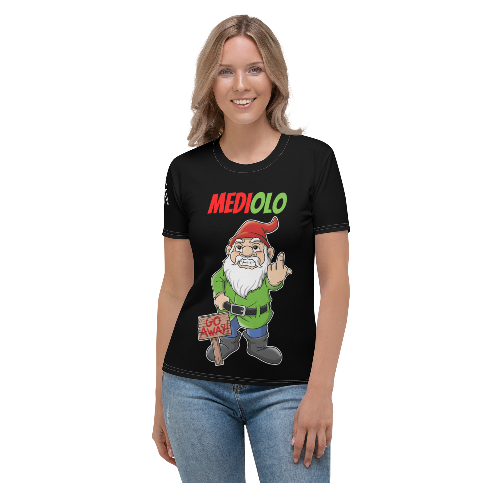 T-shirt donna Mediolo Nera - Gufetto Brand 