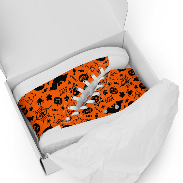 Sneakers alte in tela da donna HALLOWEEN ORANGE EDITION - Gufetto Brand 