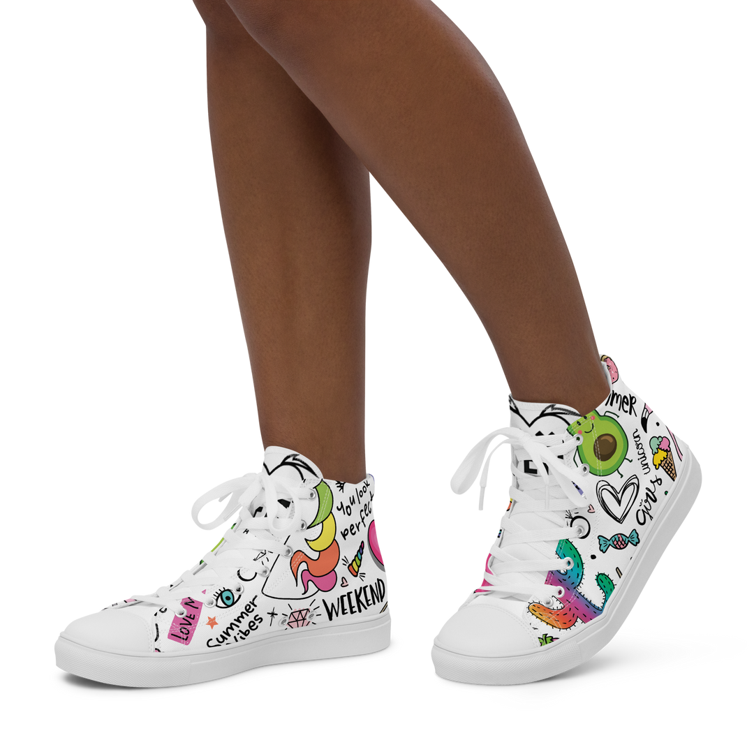 Sneakers alte in tela da donna UNICORN EDITION - Gufetto Brand 