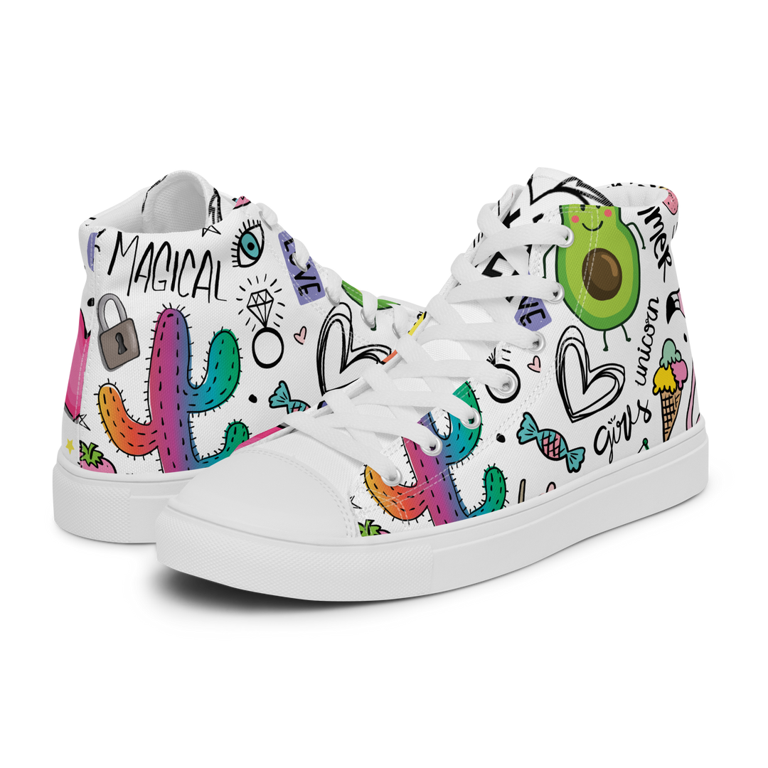 Sneakers alte in tela da donna UNICORN EDITION - Gufetto Brand 