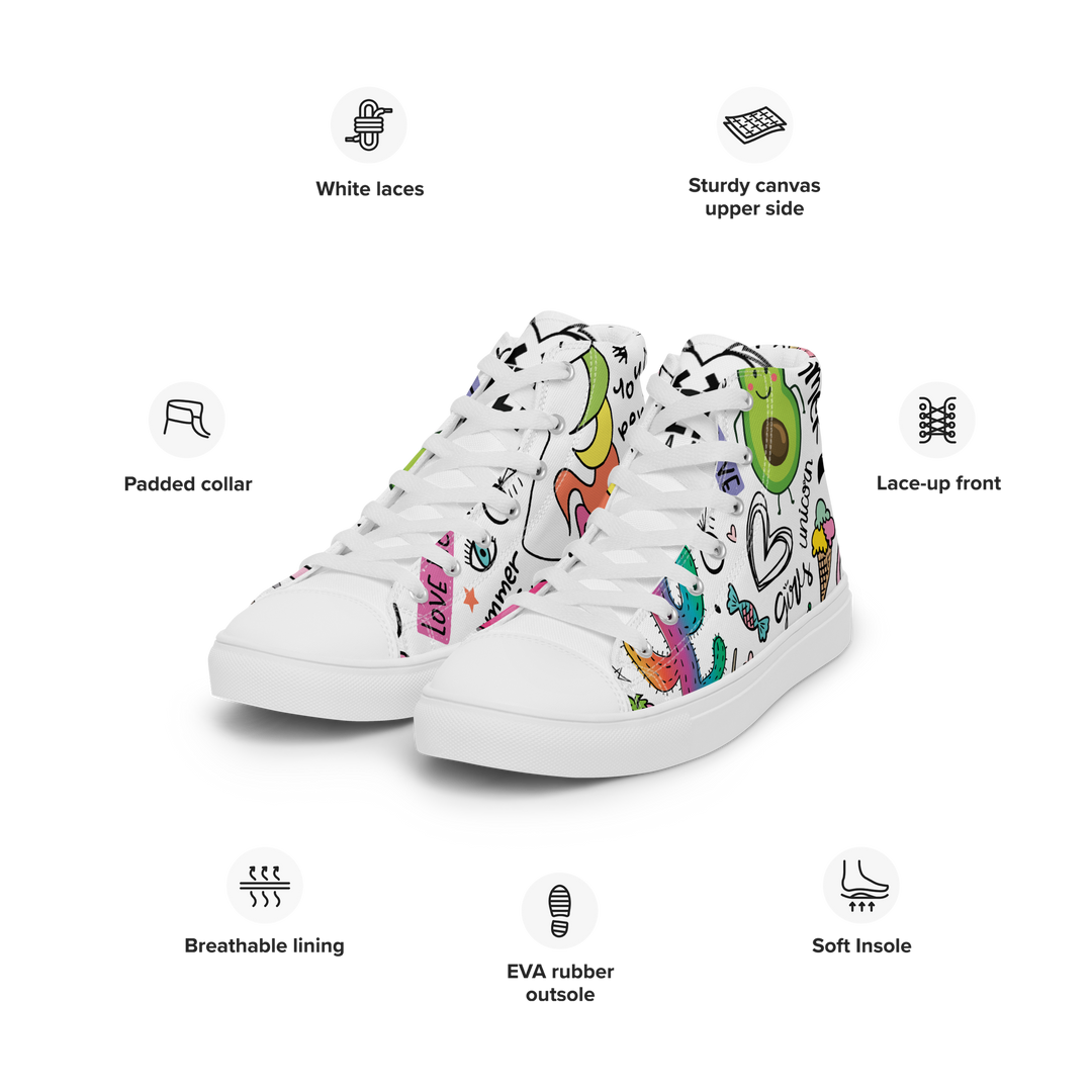 Sneakers alte in tela da donna UNICORN EDITION - Gufetto Brand 