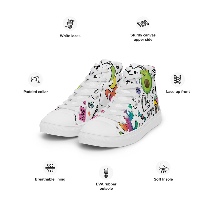 Sneakers alte in tela da donna UNICORN EDITION - Gufetto Brand 